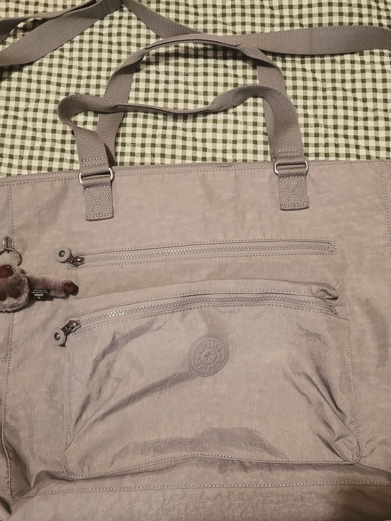 Kipling Handbags - Kipling Light Gray Nylon Tote Bag